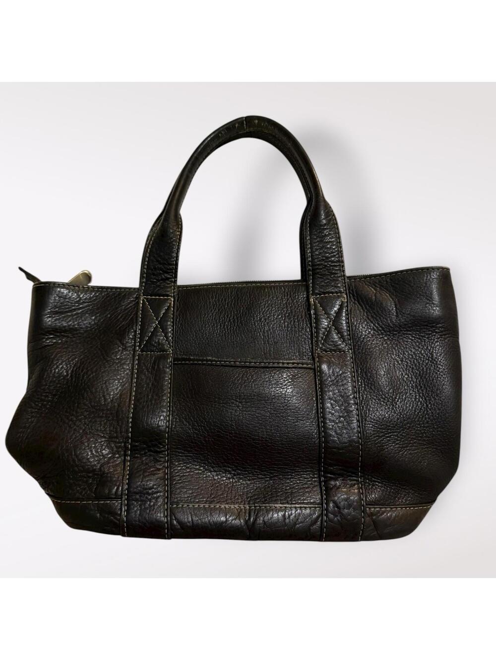 Le Donne Leather Collection Black Leather Shoulder Bag Purse Boho